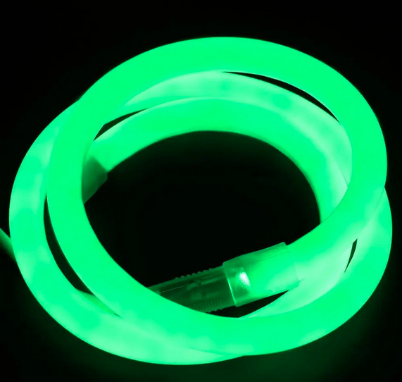 LED неон круглий 220В D15 RN 2835-120 Зелений IP68 10Вт 15х15мм